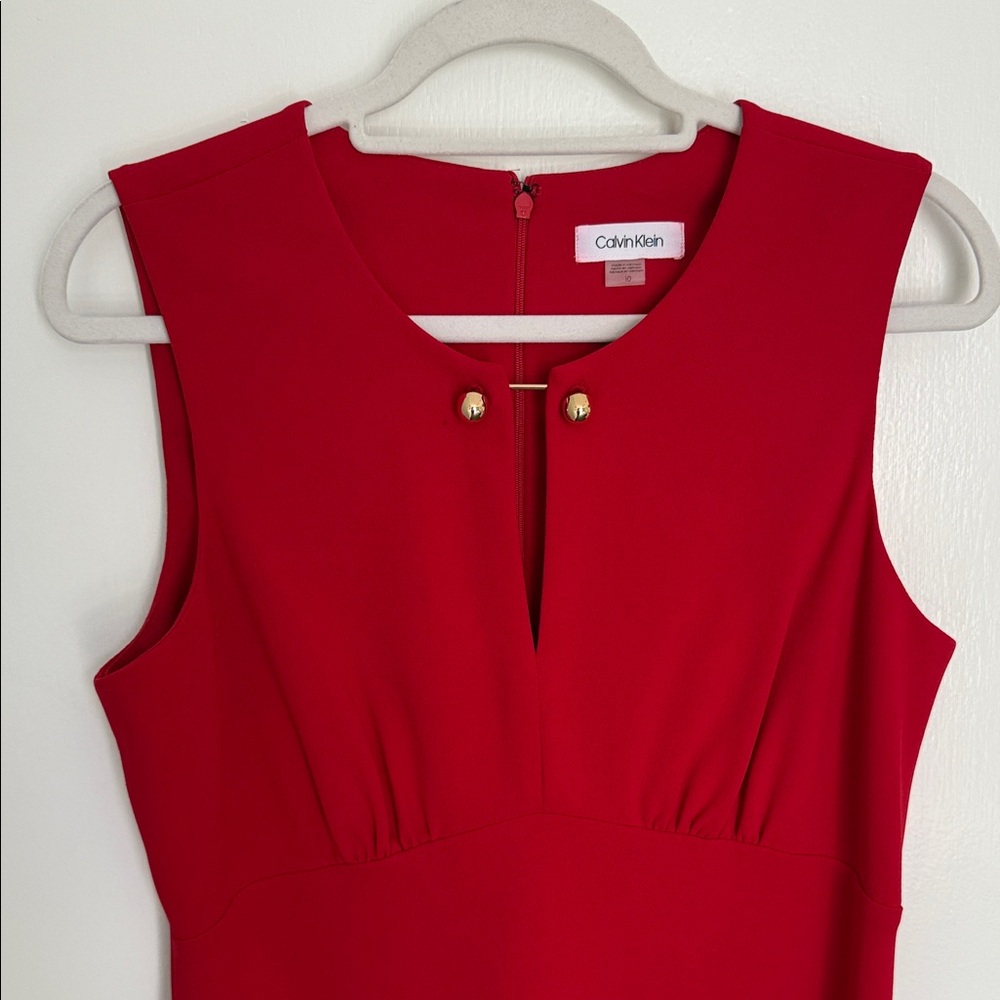 Calvin Klein Bold Red Sleeveless Dress